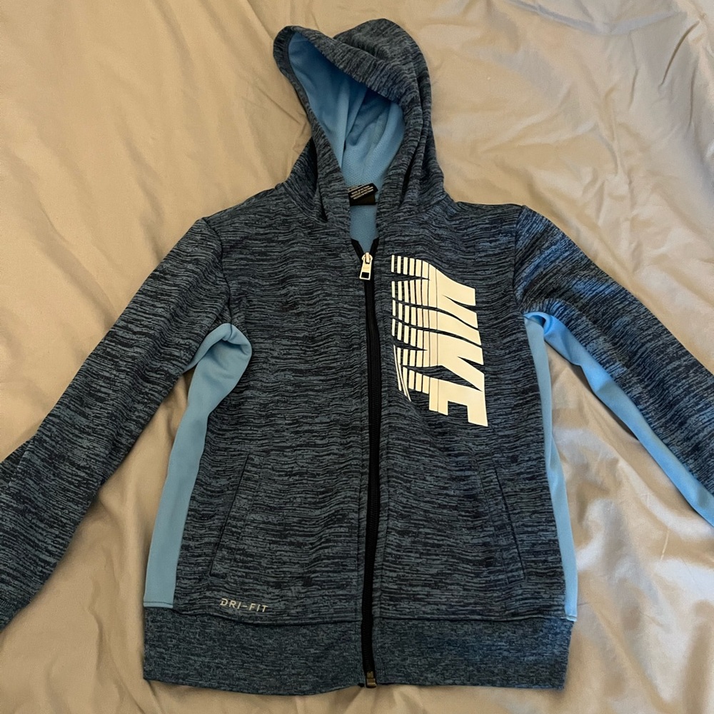 NIKE blue youth zipped up sweatshirt